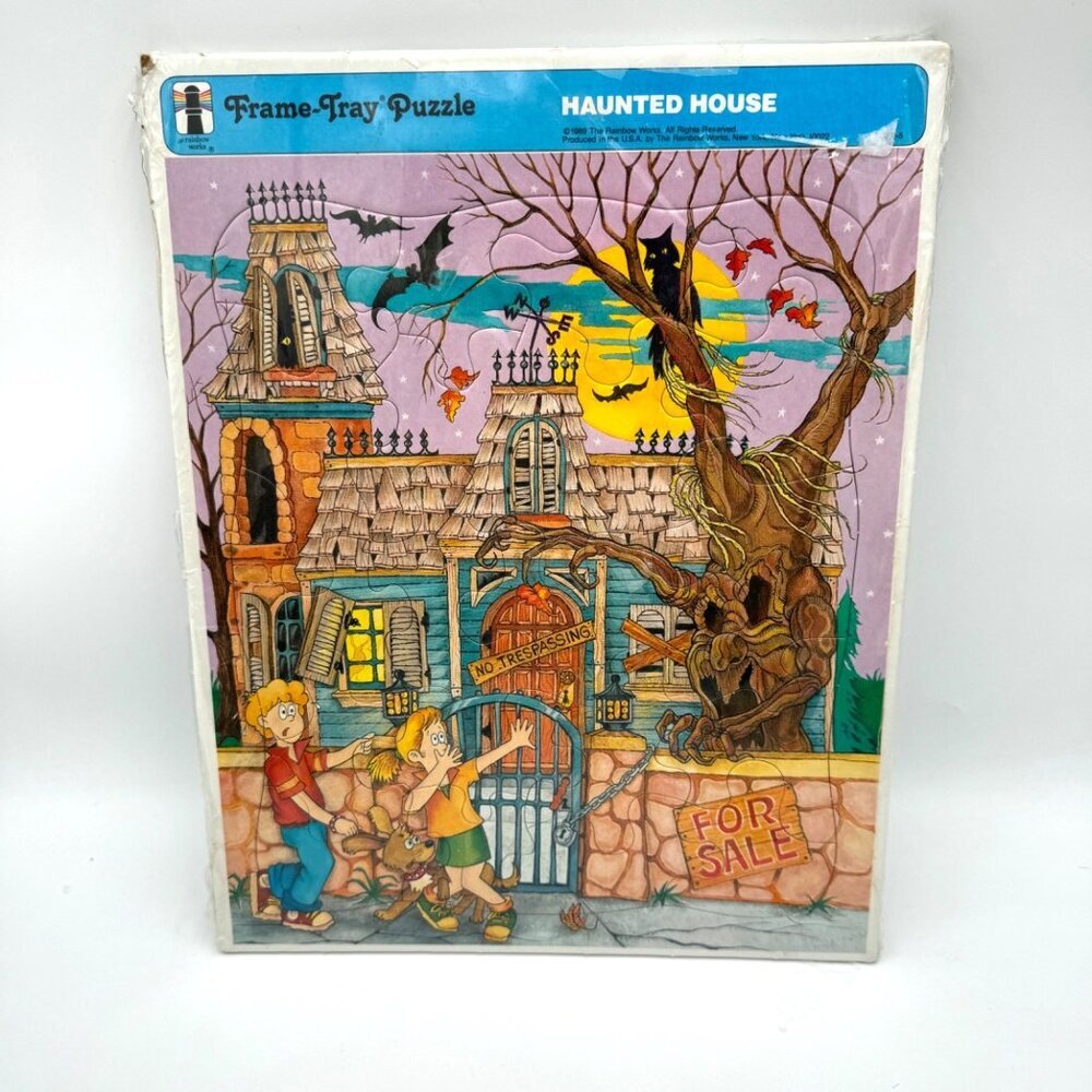 1989 Haunted House Rainbow Works Vintage Puzzle Halloween  Classic wall decor sp